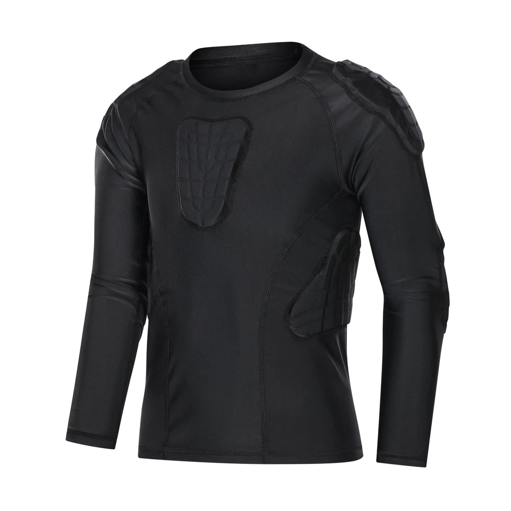 Topeter Youth Kids Impact Protective Shirt Sports Shock Rash Guard Protection Catchers Gear for Baseball Hockey Paintball MMA Cycling YXL
