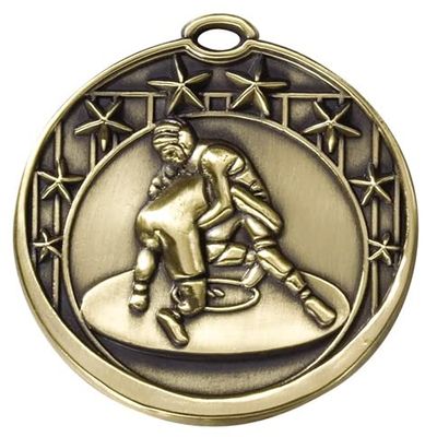 10 Pack Large 2 Inch Wrestling Medals Trophy Team Award with Neck Ribbons M7