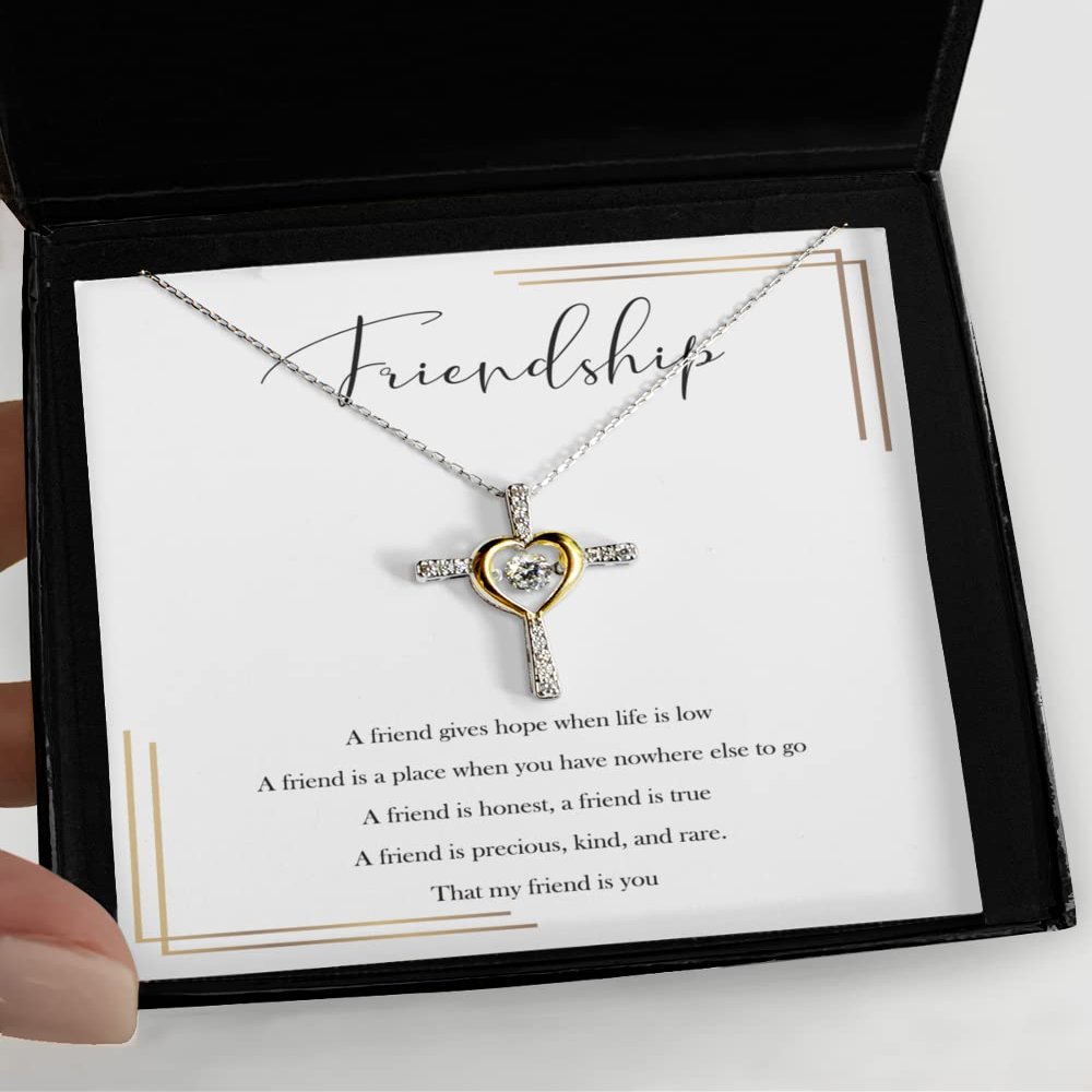 Friendship, Best Friend, Cross Dancing Necklace, Quote, Jewelry - Cross Dancing Necklace