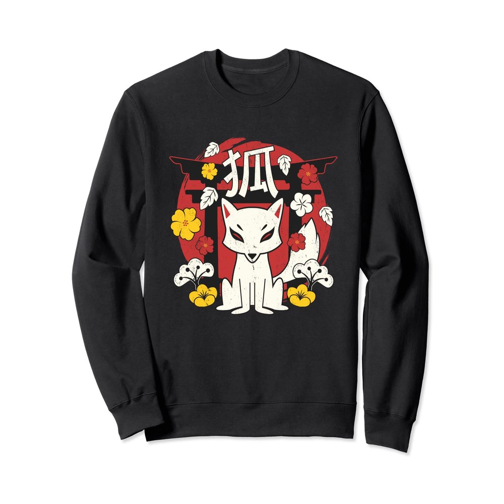 Japanese Shrine kitsune fox Youkai mythology Sweatshirt