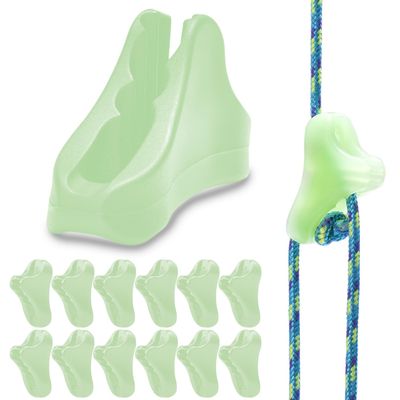 12Pack Ultralight Guyline Tensioners Tent Guyline Cord Rope Adjuster for Outdoor Camping Hiking Tent Tarp Canopy Shelter (Fluorescent,fit 1-2.5mm Paracord)