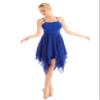 WinChang Womens Adult Elegant Lyrical Ballet Dance Costume Asymmetric Modern Contemporary Dresses Flowy Tulle Dancewear Blue Medium view 1