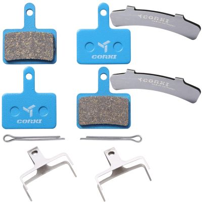 2 Pairs Multi-Metallic Bicycle Brake Pads with 1 Pair Disc Brake Gap Regulator