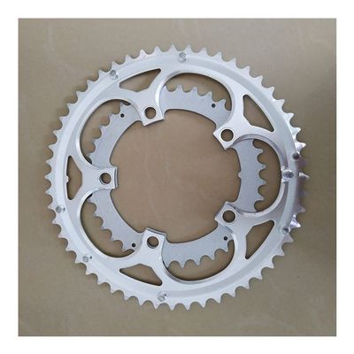 MYEEI Road Bicycle Chainwheel BCD 110 52T 36T Folding Bike Chainring Gear Fixed Chain Wheel 5-10 Speed Double Disc Chain Wheel (Color : 52/36T Silver)