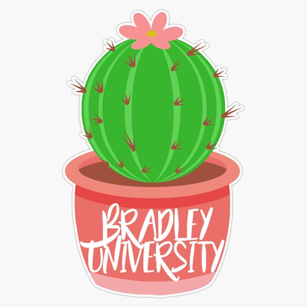 Bradley University Cactus Vinyl Waterproof Sticker Decal Car Laptop Wall Window Bumper Sticker 5"
