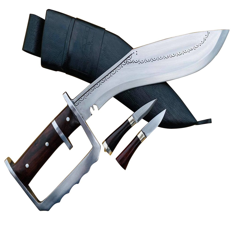 EGKH -12" Authentic Army D-Guard Kukri, Full Tang - Hand Forged - Made by Blacksmiths in Nepal - Made By Ex Veteran Khukuri House Nepal