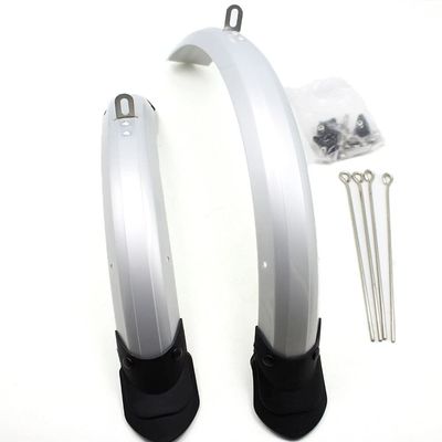 16 Inch 20 Inch 14 Inch Folding Bike Mud Guard Cycling Mudguard Front Rear Bicycle Fender Wings Bike Accessories (Color : 14 V brake Silver)