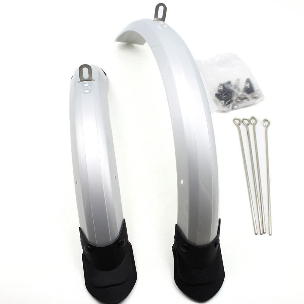 16 Inch 20 Inch 14 Inch Folding Bike Mud Guard Cycling Mudguard Front Rear Bicycle Fender Wings Bike Accessories (Color : 14 V brake Silver)