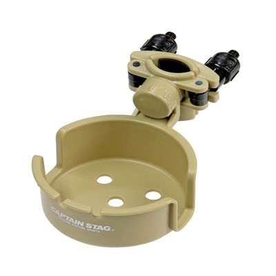 Captain Stag UC-1842 Camping Equipment, Chair Cup Holder, Drink Holder, Khaki, Product Size (W x D x H): Approx. 3.9 x 6.5 x 3.1 inches (100 x 165 x 80 mm), Holder Inner Diameter: 3.3 inches (85 mm)