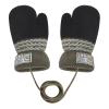 Baby Mittens Warm Mitts Infant Full Finger Gloves Magic Snow Mittens on String (Black(OK)) view 1