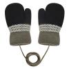 Baby Mittens Warm Mitts Infant Full Finger Gloves Magic Snow Mittens on String (Black(OK)) view 2