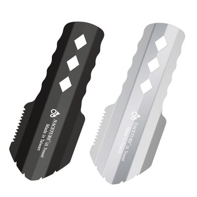 NACETURE Ultralight Backpacking Trowel Aluminum Shovel Small Potty Multitool with Longer Handle Design Essential for Hiking, Camping and Survival Bags (Silver&Black)