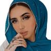 ANKOMINA Women Soft Chiffon Rhinestone Long Scarf Shawl Fashion Muslim Hijab Head Wrap Scarves view 2