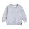 Kids Boys Girls Brushed Fleece Sweatshirt Toddler Solid Color Round Neck Long Sleeve Pullover Baby Thick Warm Tops view 1