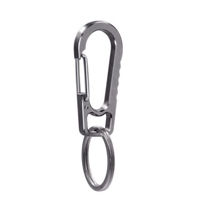 AIIKEE Titanium Heavy Duty Keychain Carabiner, EDC Key Clip Anti-Lost Quick Released Backpack Hook, Car Keychain Clip, Belt Loop Clip, Outdoor Camping KeyringSilver