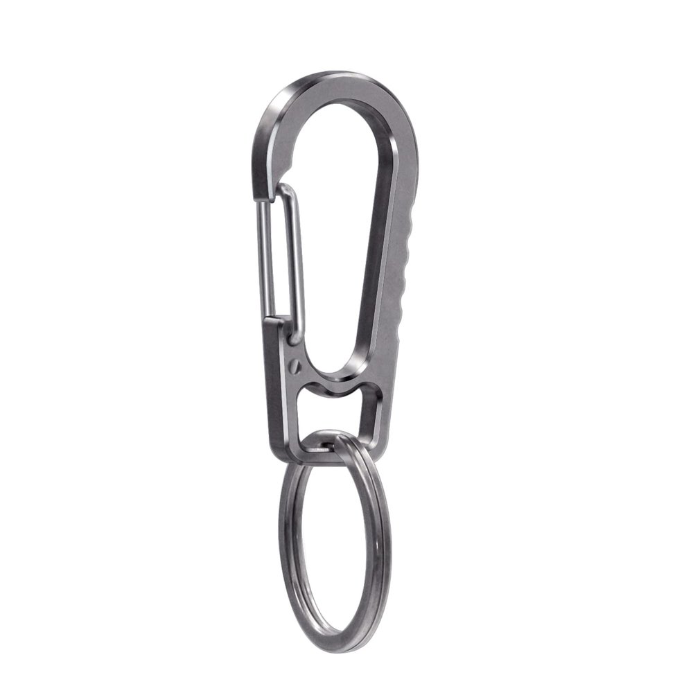 AIIKEE Titanium Heavy Duty Keychain Carabiner, EDC Key Clip Anti-Lost Quick Released Backpack Hook, Car Keychain Clip, Belt Loop Clip, Outdoor Camping KeyringSilver
