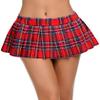 Avidlove Women Plaid Skirt for Women Micro Skirt Ruffle Skirts for Schoolgirl Red Plaid XXL view 1