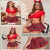 Avidlove Women Plaid Skirt for Women Micro Skirt Ruffle Skirts for Schoolgirl Red Plaid XXL view 4