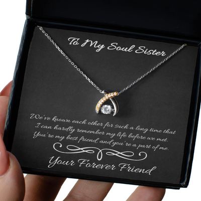 to My Soul Sister, You are My Best Friend, I Love You, Thank You Gift - Wishbone Dancing Necklace