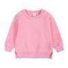 Kids Boys Girls Brushed Fleece Sweatshirt Toddler Solid Color Round Neck Long Sleeve Pullover Baby Thick Warm Tops