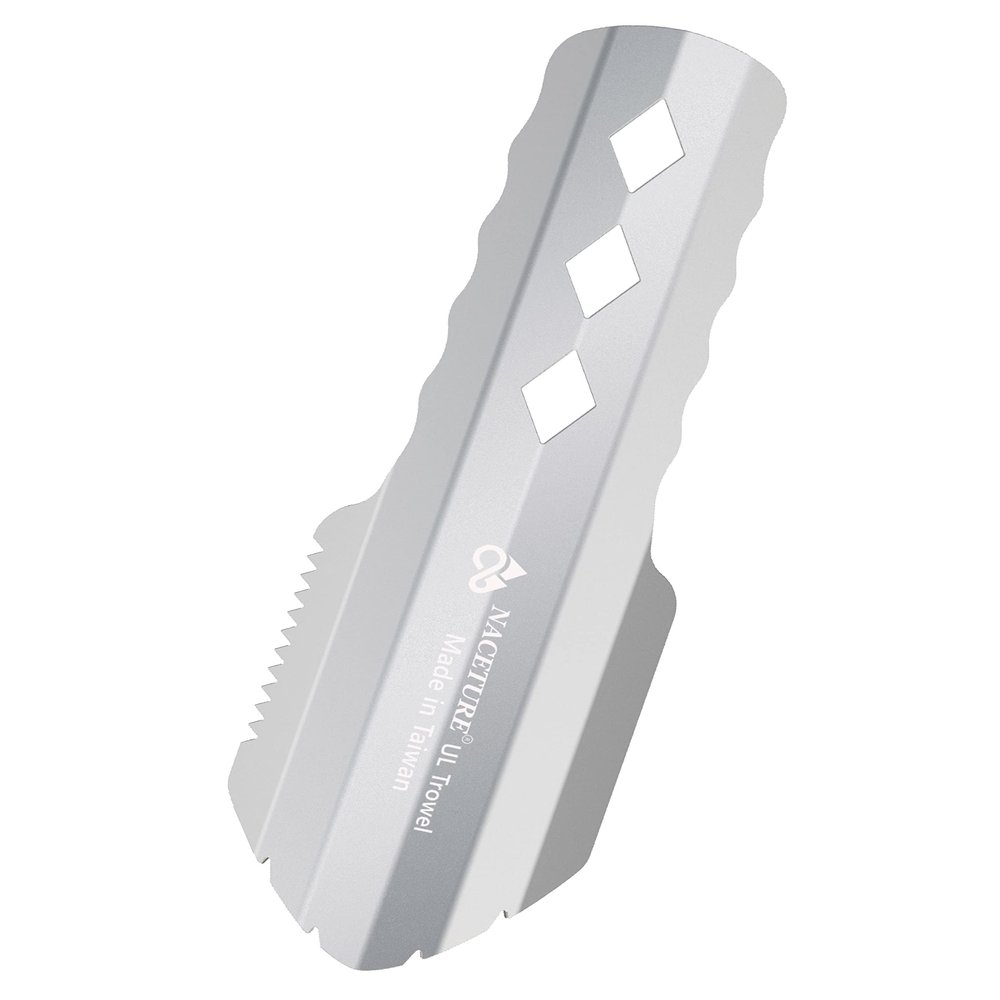 NACETURE Ultralight Backpacking Trowel Aluminum Shovel Small Potty Multitool with Longer Handle Design Essential for Hiking, Camping and Survival Bags (Silver 1 Pack)