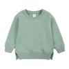 Kids Boys Girls Brushed Fleece Sweatshirt Toddler Solid Color Round Neck Long Sleeve Pullover Baby Thick Warm Tops view 1