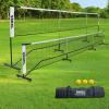 VANCL Pro Pickleball Net Portable with Wheels Deluxe Portable 22 Feet Pickleball Net for Driveway, Adjustable Nylon Net Outdoor view 1