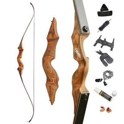 60 Inch Black Hunter Original Recurve Bow 20-60lbs Traditional Wood Longbow Right and Left Handed American Hunting Longbow for Outdoor Hunting Shooting (25 Lbs, Orange/Right Handed)