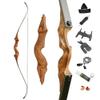 60 Inch Black Hunter Original Recurve Bow 20-60lbs Traditional Wood Longbow Right and Left Handed American Hunting Longbow for Outdoor Hunting Shooting (20 Lbs, Orange/Right Handed) view 1