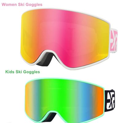 EXP VISION Parent-Child Ski Goggles Set, OTG Anti Fog 100% UV400 Protection Snow Goggles for Men & Women & Boys & Girls