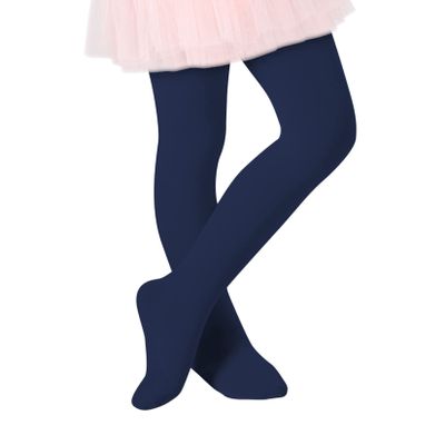 Century Star Ultra-Soft Footed Dance Sockings Ballet Tights Kids Super Elasticity School Uniform Tights For Girls 1 Pack Navy Blue 6-9 Years