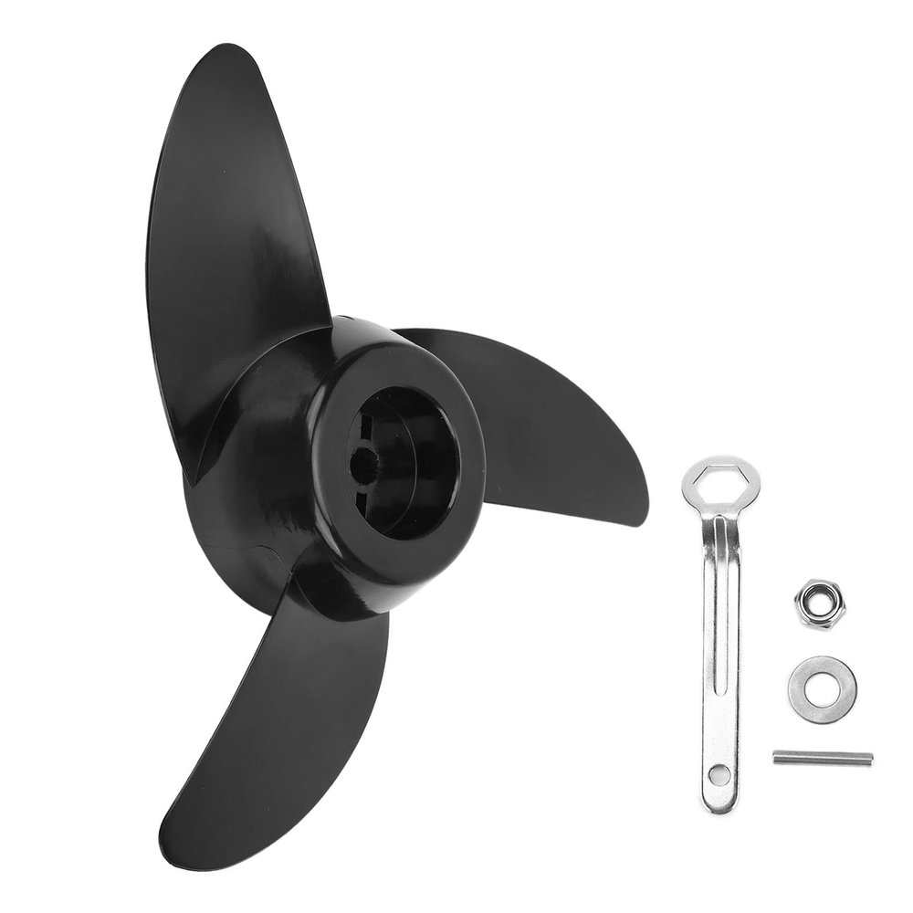 Aramox Boat Engine Propeller, Electric Outboard Propeller Kit 3 Blades Plastic for 28lb 36lb 46lb 12V 24V Trolling Motors Accessories