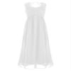 Duoremi Kids Girls Lace Pleated Junior Bridesmaid Wedding Party Dress Formal Maxi Ball Gown White 8 Years view 1