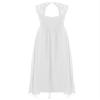 Duoremi Kids Girls Lace Pleated Junior Bridesmaid Wedding Party Dress Formal Maxi Ball Gown White 8 Years view 2