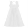 Duoremi Kids Girls Lace Pleated Junior Bridesmaid Wedding Party Dress Formal Maxi Ball Gown White 8 Years view 4