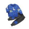 Toddler Baby Boy Clothes Long Sleeve Dinosaur Printed Sweatshirt Tops Jogger Pants 2PCS Fall Winter Outfits (1#Blue, 6-12 Months) view 1
