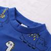 Toddler Baby Boy Clothes Long Sleeve Dinosaur Printed Sweatshirt Tops Jogger Pants 2PCS Fall Winter Outfits (1#Blue, 6-12 Months) view 2