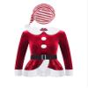 Hansber Girls Christmas Outfits Long Sleeve Faux Fur Trimming Velvet Figure Roller Skating Baton Twirling Dress Red-Hat 10 view 1