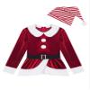 Hansber Girls Christmas Outfits Long Sleeve Faux Fur Trimming Velvet Figure Roller Skating Baton Twirling Dress Red-Hat 10 view 3