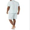 Amazon Essentials Men's Lightweight Woven Notch Collar Short Pyjama Set, Multicolour, Pineapple/Stripes, XS view 2