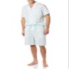Amazon Essentials Men's Lightweight Woven Notch Collar Short Pyjama Set, Multicolour, Pineapple/Stripes, XS view 4
