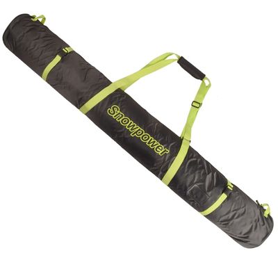 UNISTRENGH Fully Padded Single Ski Travel Bag with Dual Layer Thicken Padded Skiing Soft Case Bag Shoulder Handle Bag (Green/Black, 150CM)