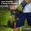 Sportout Goalie Gloves, Goalkeeper Gloves with Finger Protection, Breathable Soccer Goalie Gloves, 4mm Latex, for Kids Youth and Adult(Yellow,9) view 3