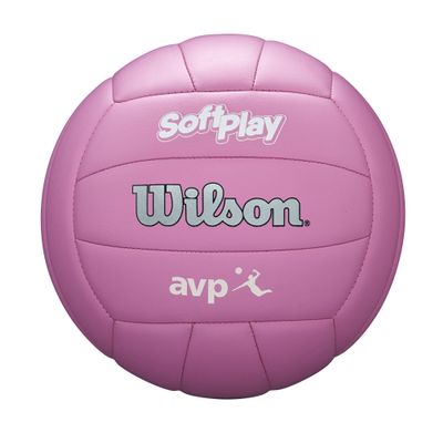 Wilson AVP Soft Play Volleyball - Official Size, Pink, 18-Panel, Machine-Sewn Construction, Butyl Rubber Bladder