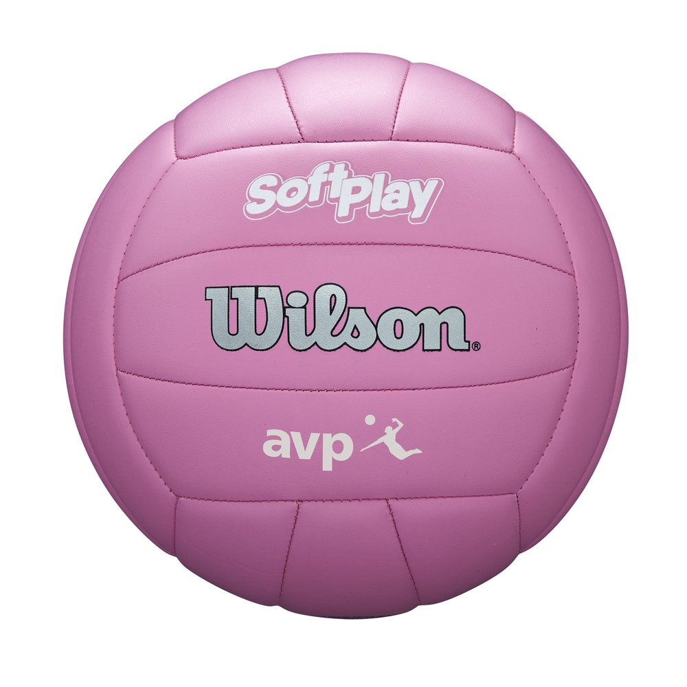 Wilson AVP Soft Play Volleyball - Official Size, Pink, 18-Panel, Machine-Sewn Construction, Butyl Rubber Bladder