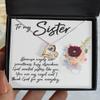 to My Sister Message Card Jewelry Special Sibling Love Sentimental Gift Gold and Sterling Silver Heart Sunflower Wishbone Or Cross Necklace Or Bracelet view 3