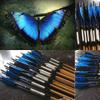 Wooden Archery Arrow for Recurve Bow Or Longbow and Compound Bow Medieval Traditional Archery with Blue Black Turkey Feather, 50-70# Spine Weight 28 Inches for Archer (Pack of 12) view 1