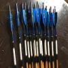 Wooden Archery Arrow for Recurve Bow Or Longbow and Compound Bow Medieval Traditional Archery with Blue Black Turkey Feather, 50-70# Spine Weight 28 Inches for Archer (Pack of 12) view 4