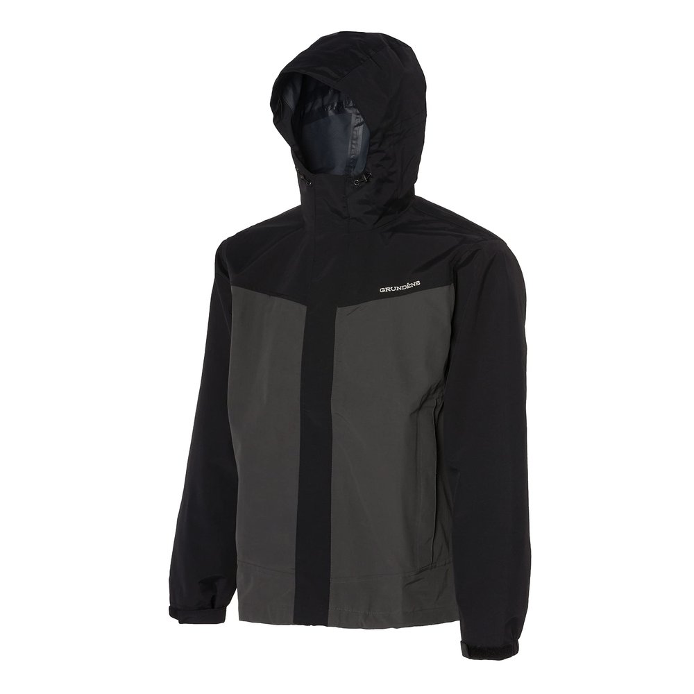 Grundns Mens Full Share Jacket | Waterproof, Breathable, Black/Grey, X-Small