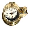 Sailor Brass Gimbals Binnacle Clock Desktop Decoration Gift + Military Pocket Brass Chain Compass in Belt Strap Leather Case Christmas Decor Gifts view 2